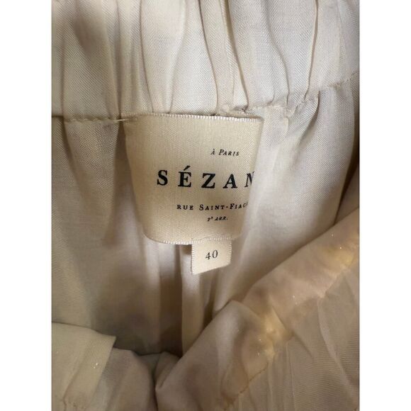 Sezane Rosita Off Shoulder Mini Dress in Miranda Sz. 40 (US 8) - Picture 3 of 7